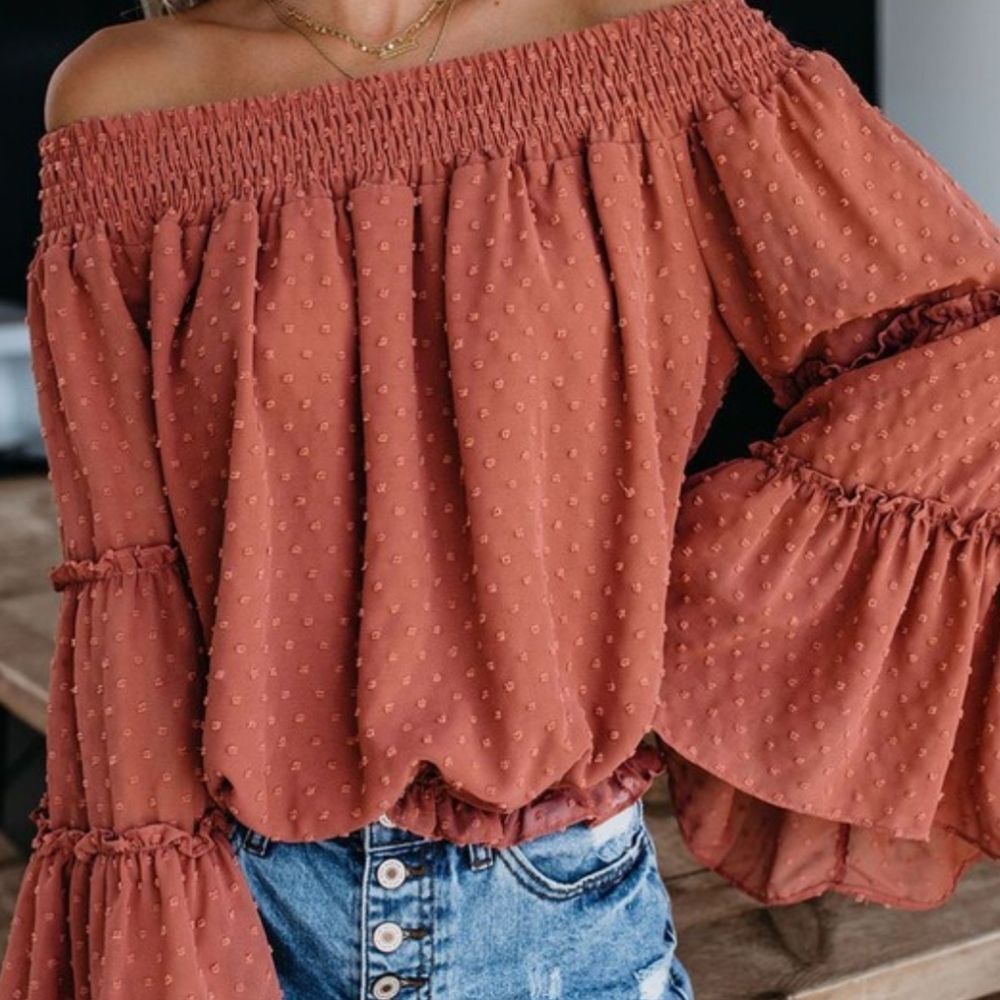 Rust colored  Boho Top! - Picture 2 of 2